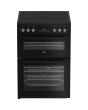 Beko EDC6731K 60cm Double Oven Electric Cooker with Vitroceramic Hob - Black