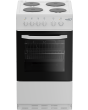 Zenith ZE503W 50cm Electric Single Oven with solid plate - hob White
