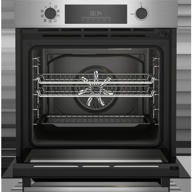 Beko CIMY92XP 59.4cm Pyrolytic Built In Electric Single Oven - Stainless Steel