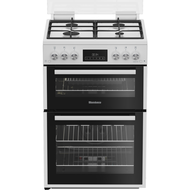 Blomberg GGRN655W  60cm Double Oven Gas Cooker with Gas Hob - White