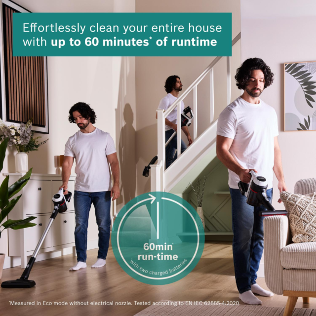 Bosch BCS612GB Unlimited Serie 6 ProHome Cordless Vacuum Cleaner - White - 30 Minute Run Time