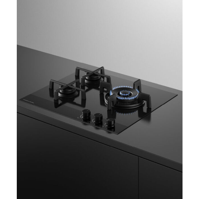 60cm Black Glass Gas Hob by Fisher & Paykel CG603DNGGB4