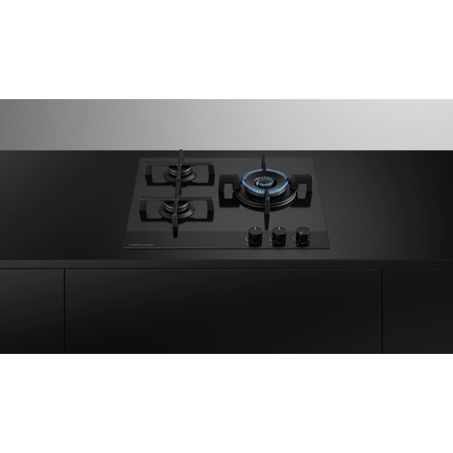 60cm Black Glass Gas Hob by Fisher & Paykel CG603DNGGB4