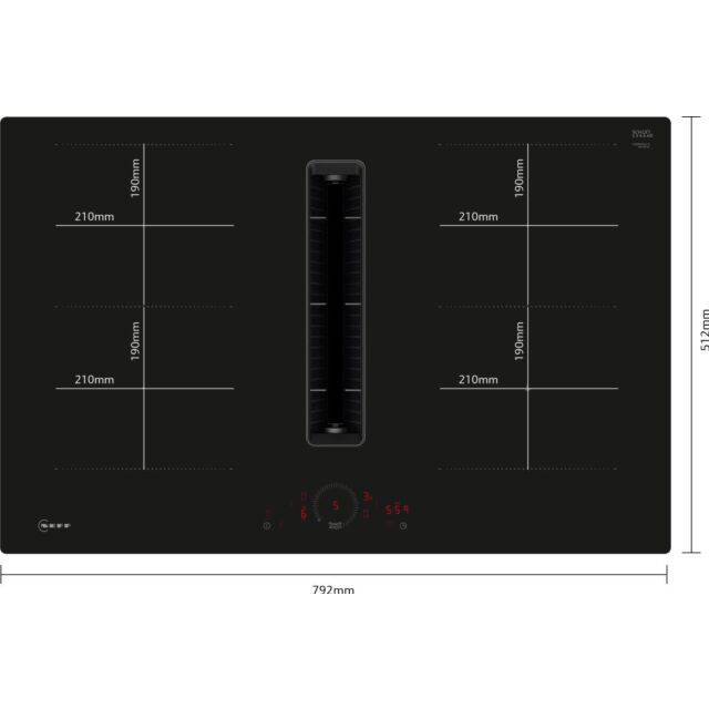V58PHQ4C0, Induction hob with integrated ventilation system