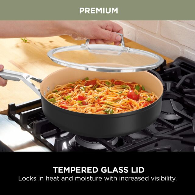 Ninja CW95000UK Ceramic Coated Cookware 5-Piece Set - Apricot & Grey