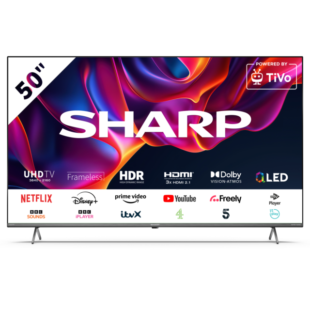 Sharp 4T-C50GM6245KS 50inch 4K UHD Quantum Dot Frameless Smart TiVo TV