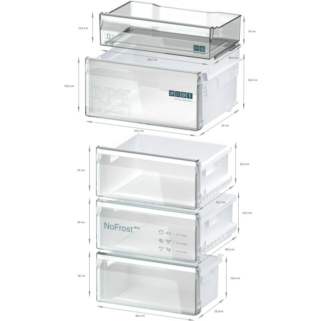 Siemens KG39N7ICTG 60 cm 70/30 Frost Free Fridge Freezer - Stainless Steel