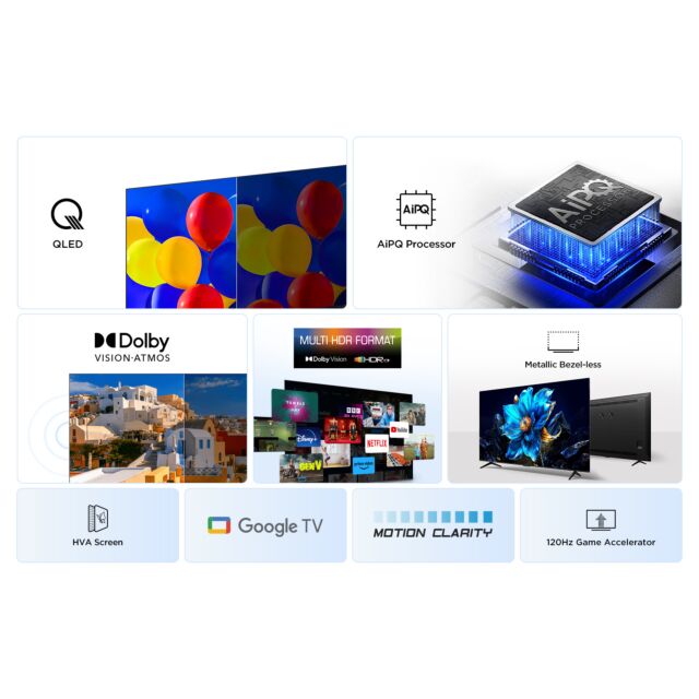 TCL 65P7K-UK 65inch 4K QLED Direct LED HDR Google TV