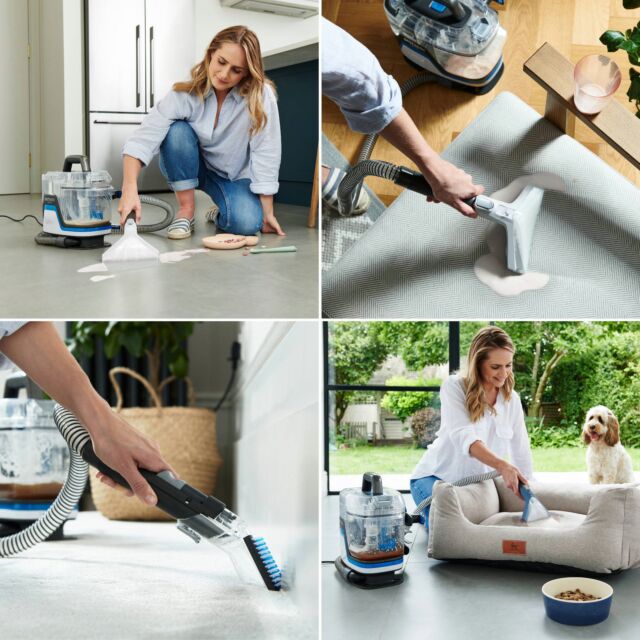 Vax CDSW-MPXPKIT SpotWash Home Duo Carpet Washer with extra 1.5L Spot Wash Antibacterial Solution â€“ Blue